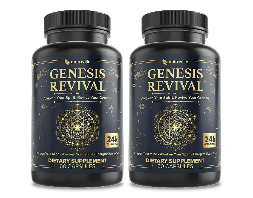 Two bottles of Genesis Revival supplement
